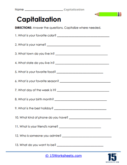 Capitalization Worksheets - 15 Worksheets Library