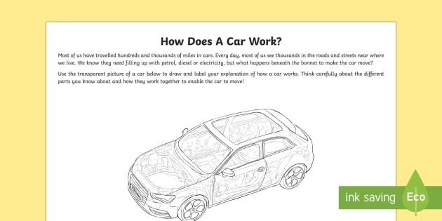 How Does a Car Work? Worksheet (Lehrer gemacht) - Twinkl