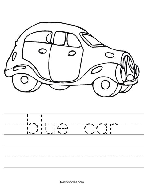 blue car Worksheet - Twisty Noodle