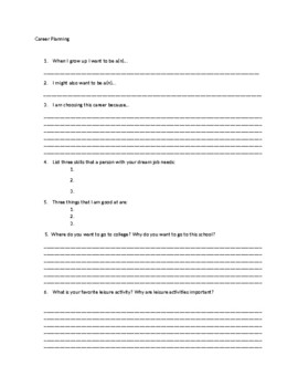 career plan worksheet