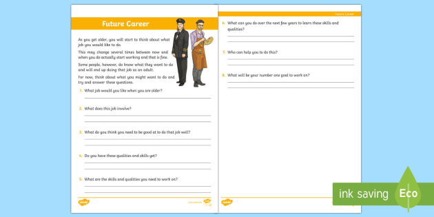 Future Career Worksheet / Worksheet (teacher made) - Twinkl
