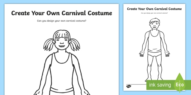 FREE! - Create Your Own Carnival Costume Worksheet - Crea tu ...