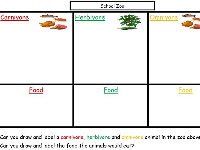 carnivore herbivore omnivore worksheet