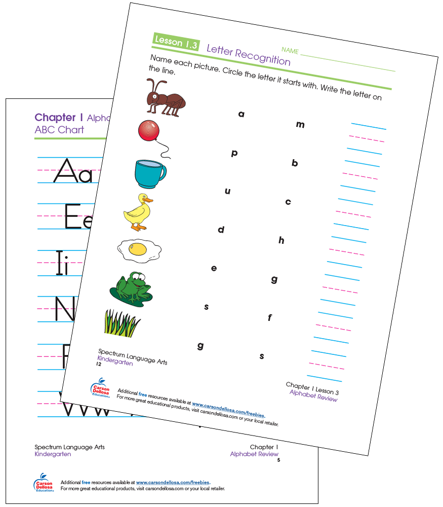 Letter Recognition Kindergarten Free Printable Carson Dellosa
