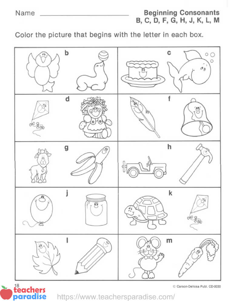 Beginning Consonants Phonics Fun Gr. K1 by Carson Dellosa CD