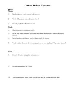 Cartoon Analysis Worksheet Lesson Plan for 5th - 8th Grade ...