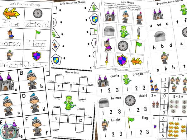? FREE Printable Knights and Castle Worksheets for Kids