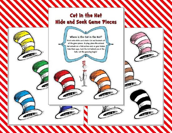 Cat in the Hat Hide and Seek Game Printable