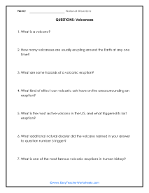 catastrophic events worksheet