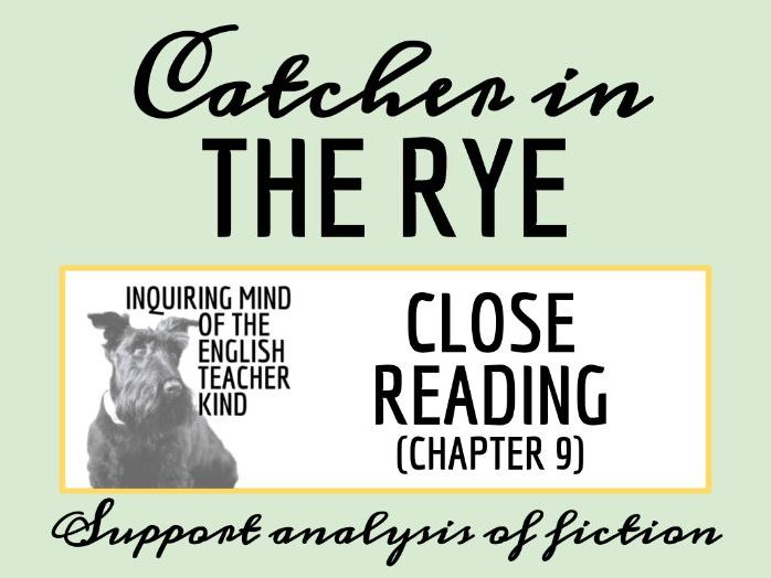 Catcher in the Rye Chapter 9 Close Reading Analysis Worksheet ...