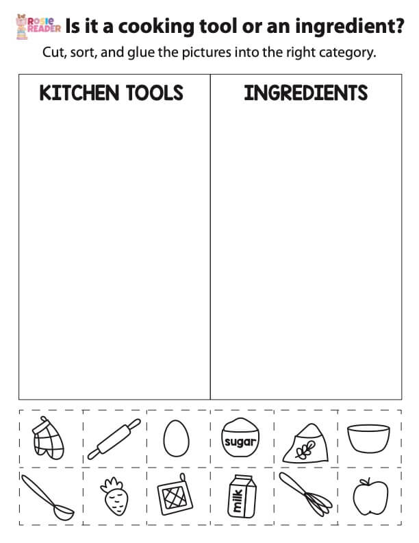 category worksheet for kindergarten