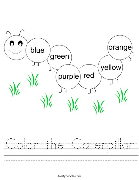 Color the Caterpillar Worksheet - Twisty Noodle