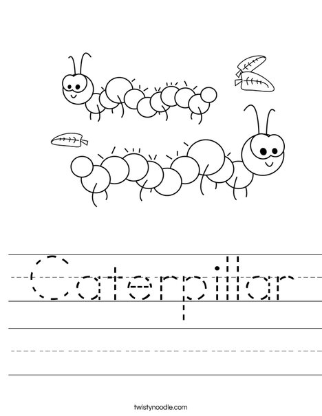 Caterpillar Worksheet - Twisty Noodle