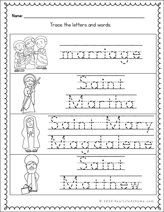 catholic worksheet for kindergarten