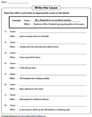 cause and effect coloring worksheet