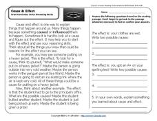 cause and effect worksheet 6th grade