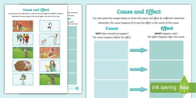 cause and effect worksheet for kindergarten