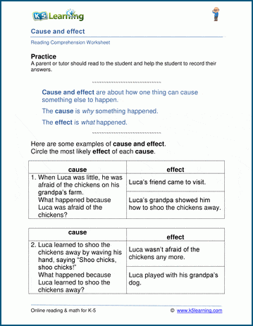 Cause and Effect Worksheets | Worsheets library