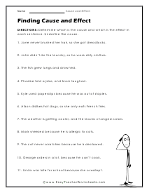 cause and effect worksheet high school