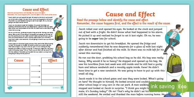 cause and effect worksheet high school