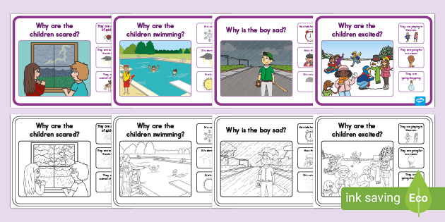 Weather Cause and Effect Scene and Question Cards for K-2nd Grade
