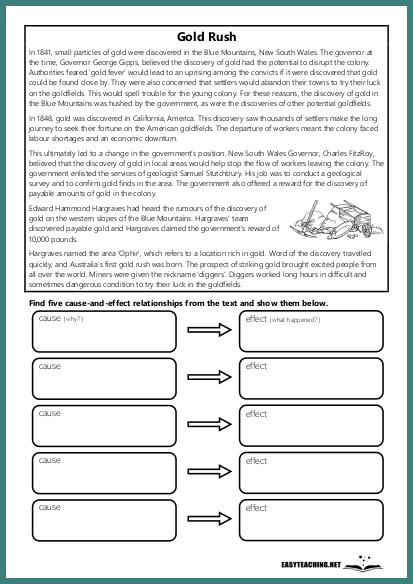 cause and effect worksheet middle school pdf