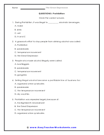 causes of the great depression worksheet