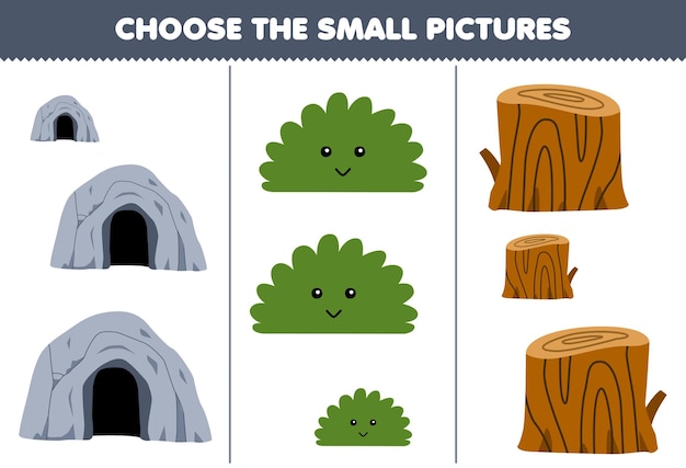 Premium Vector | Education game for children choose the small ...