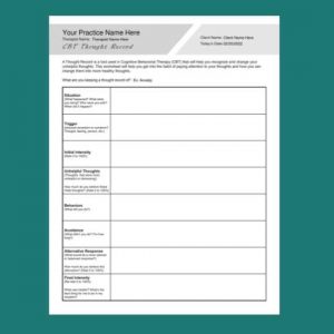 CBT Thought Record PDF (Editable, Fillable, Printable) -