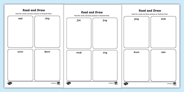 CVCC and CCVC Worksheets: Read and Draw (Lehrer gemacht)
