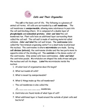 Cell Organelles Worksheet by A-Thom-ic Science worksheets library