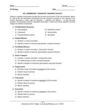 Cell Membrane Transport Lesson Plans &  Worksheets