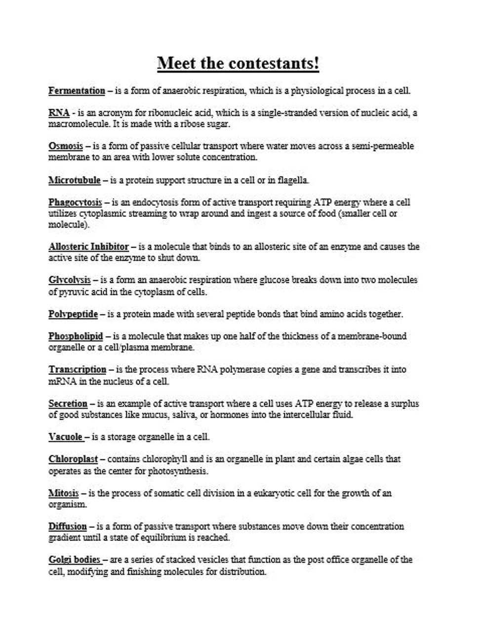 cellular transport and the cell cycle worksheet answers