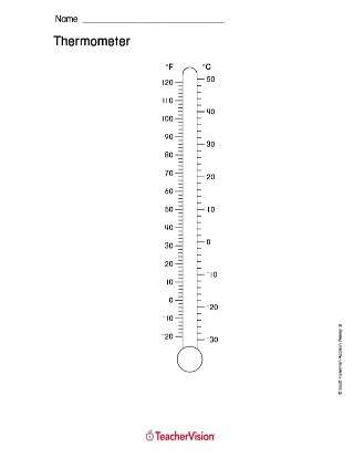 Blank Thermometer Printable (K - 6th Grade) - TeacherVision