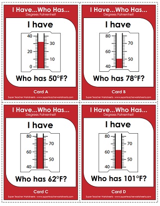 Temperature Worksheets (Reading Thermometers)