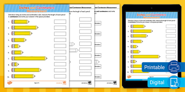 centimeter worksheet for 2nd grade
