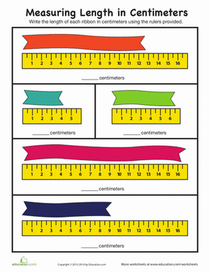 Measuring Length in Centimeters | Worksheet 