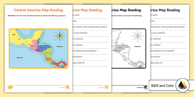 Central America Map Reading Activity (Lehrer gemacht)