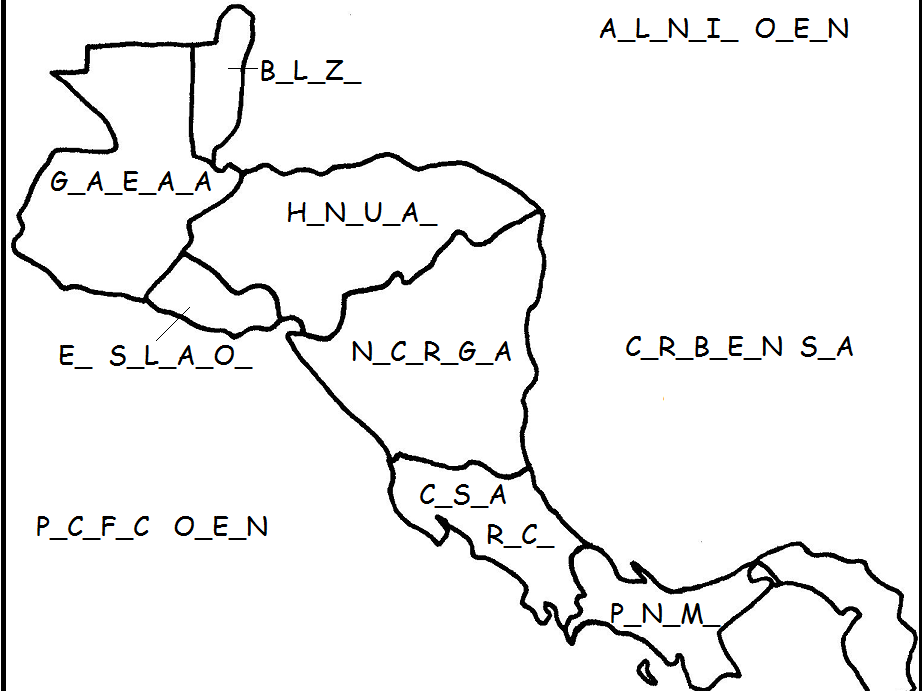 Central America Worksheet - Fill in the Blanks  