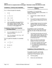 Inequalities and Measures of Central Tendency Worksheet for 9th ...