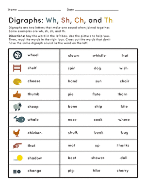 ch sh th worksheet