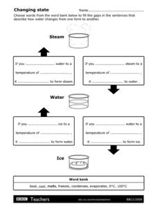 change in matter worksheet