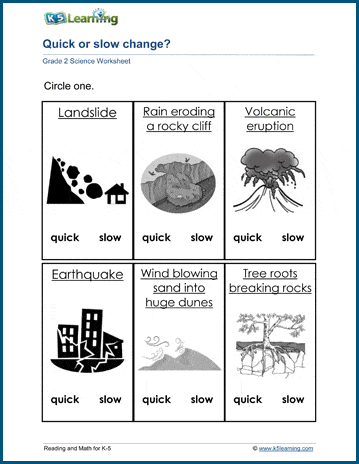 Earth Changes &  Time Worksheets | Worsheets library