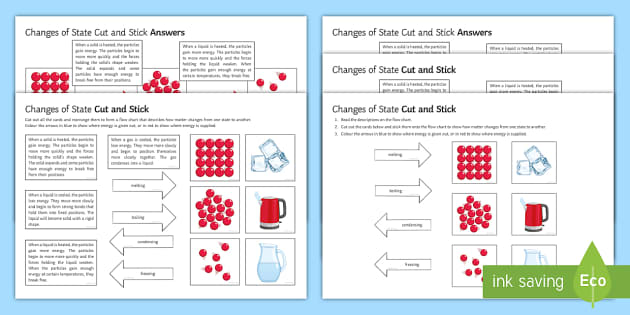 changes in states of matter worksheet