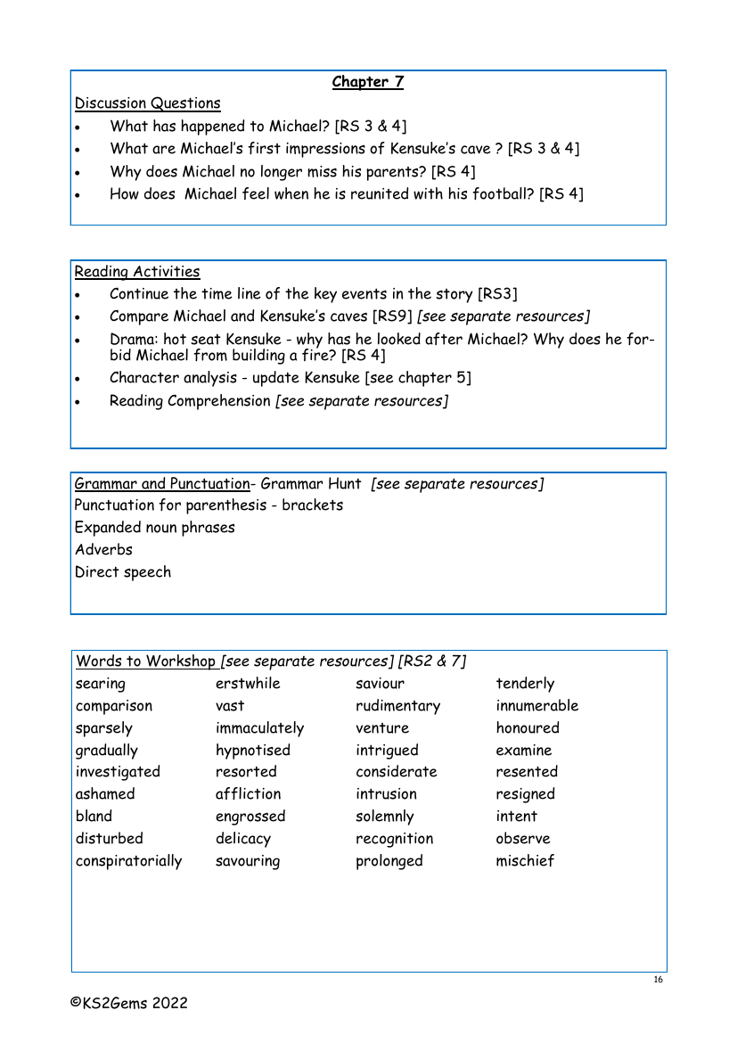 Kensukes Kingdom Chapter 7 Worksheet English Year 6 Worksheets Kensukes Kingdom Chapter 7 Worksheet English Year 6 Worksheets