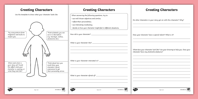 Character Development Worksheet Character Building Activity