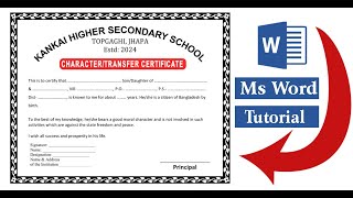 Character Certificate - YouTube