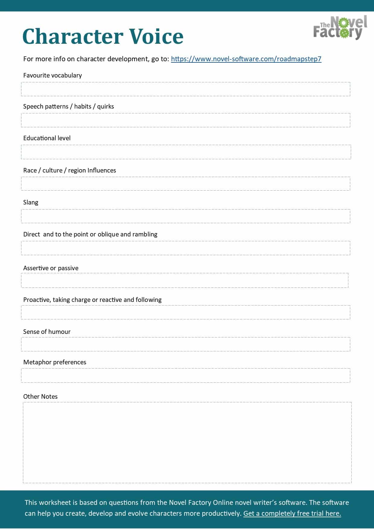 Book Writing Worksheets - Novel Factory