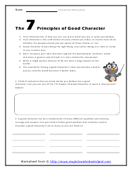 Character Education Worksheets