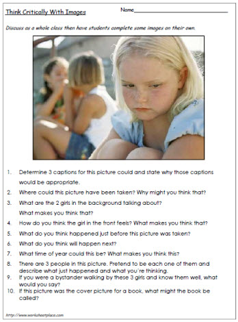 Character Inferences Worksheets